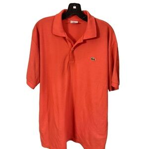 Lacoste Mens Polo Shirt Coral Sz 7 XL  Short Sleeve Gator Logo